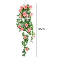 thumbnail image 2 of Decoraciones para el hogar para bodas colgadas en la pared con flores artificiales y ratán rojo, 2 of 5
