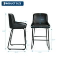 thumbnail image 4 of Set of 4 Counter Height Bar Stools, PU Leather Upholstered Bar Chairs with Backrest and Footrest for Kitchen Island and Dining Room, 4 of 8