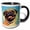 Black/White, variant on 3drose, Bask in the Glory of the Angelic Pug., 11oz Two-tone Black Mug