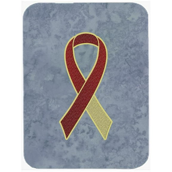 15 H x 12 L In. Burgundy and Ivory Ribbon for Head and Neck Cancer Awareness Glass Cutting Board, Large Size