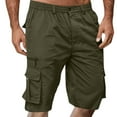thumbnail image 3 of TQWQT Bermuda Cargo Shorts for Men Big and Tall Casual Knee Length Elastic Waist Bermuda Shorts with 6 Pockets Coffee 2XL, 3 of 5