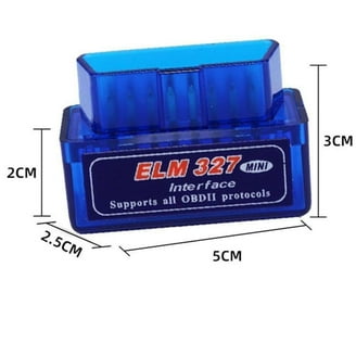 Mini EL-M327 OBD2 Bluetooth-scanner, Bluetooth OBD2-diagnoseapparaat V2.1, OBD II scanner-adapter, universeel autodiagnoseapparaat compatibel met iOS Android en Windows, efficiënte autodiagnose (1