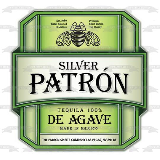 Green Silver Patron Tequila De Agave Logo Edible Cake Topper Image  ABPID52871 - Walmart.com