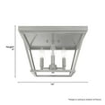 thumbnail image 6 of Hunter - Laurel Ridge 4-light Brushed Nickel, Large Flush Mount Light, Dimmable, Formal Style, Square Shaped, for Bedrooms, Dining, Living Rooms - 19076, 6 of 7