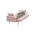thumbnail image 4 of FFZ 69 Inch Sofa Bed with Adjustable Teddy Sofa and Wide Armrests, Pink, 4 of 8