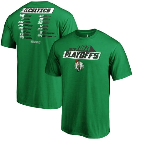 Boston Celtics Fanatics Branded 2019 NBA Playoffs Bound Game Tradition Roster T-Shirt - Kelly