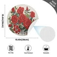thumbnail image 2 of Ryvnso Red Roses Flowers Round Plate Mats Dining Table Placemat Set of 4 for Holiday Decoration, 2 of 7