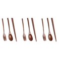 thumbnail image 1 of 3X Wooden Cutlery Set Portable Eco Friendly Reusable Flatware Utensils Set Spoon Fork Chopsticks, 1 of 5