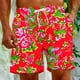 thumbnail image 1 of Puntoco Pantalones Cortos Para Hombre Con Bolsillo Con Cordón Y Estampado, Color Rojo S, 1 of 9