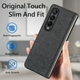 thumbnail image 5 of Compatible with Samsung Galaxy Z Fold 4 Case, Luxury Hinge Protection + Steel Screen Cover Drop-Resistance Ultra Slim Bumper Frame Folding Case for Samsung Galaxy Z Fold 4 5G, Black, 5 of 10