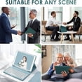 thumbnail image 7 of Magnetically Detachable Slim Cute Round Key Protective Stand Case with Wireless Keyboard & S Pen Holder Compatible with Samsung Galaxy Tab S7, S8, S9, S9 FE, S10 FE, S10 Lite,Mist Blue, 7 of 7