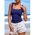 thumbnail image 3 of PRETTYGARDEN Tank Top for Women Summer Sleeveless Square Neck Double Lined Ruched Crop Tops Spring Going Out Y2k Clothes, 3 of 8