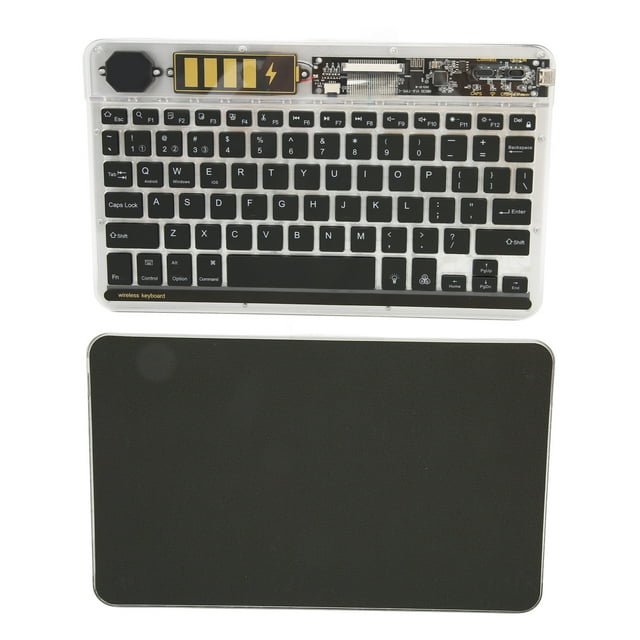 Combo de Ratón con Teclado Inalámbrico Transparente Teclado Ultradelgado de Retroiluminación Ratón de Modo Dual BT51 24G Juego de Teclado para Teléfonos Tablets ANGGREK Otros