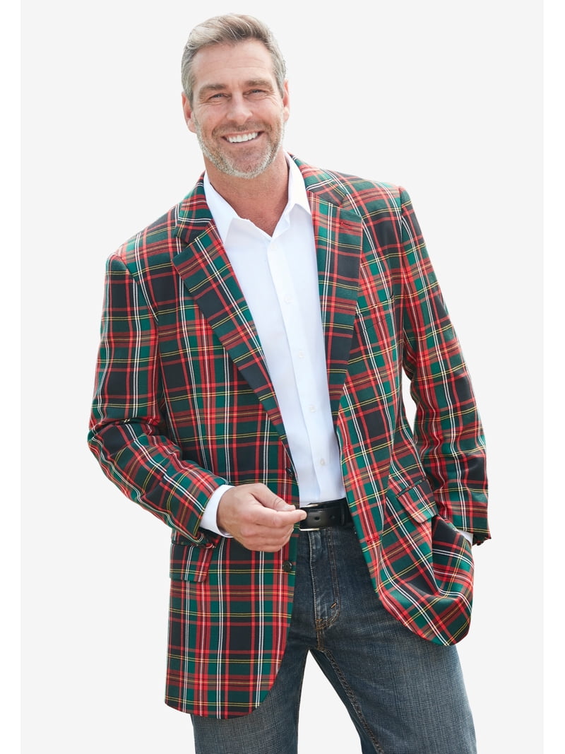 KingSize Men's Big & Tall Velvet Blazer - Relaxed Fit, Notched Collar, Two-Button Front, Fully Lined (Tall Length Option)