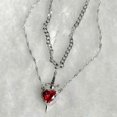thumbnail image 5 of Heart Daggers Necklace With Intricate Rhinestones Accent Trendy Heart Daggers Necklace Charm for Modern Fashionistas, 5 of 5