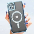 thumbnail image 7 of Entronix Magnetic Crystal Case for iPhone 11, Luxury Rhinestone Cute Bumper Cover for Girls, Blue, 7 of 7