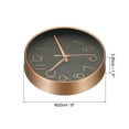 thumbnail image 2 of Reloj de pared Uxcell de 8" a batería, silencioso, sin tictac, reloj redondo, negro y dorado, 2 of 6