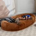 thumbnail image 2 of ZAFLY Human Dog Bed, Washable Floor Bed for People Adults, Flannel Fabrics Dog Bean Bed - Brown, 2 of 11