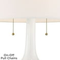 thumbnail image 3 of Possini Euro Design Natalia Country Cottage Table Lamp with Round Black Marble Riser 27" Tall White Floral Ceramic Drum Shade for Bedroom Living Room, 3 of 5
