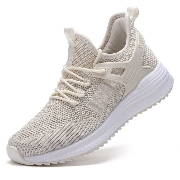 SDolphin Running Shoes Womens Sneakers - Tennis Workout Walking Sneakers gym Fashion Breathable Nursing comfortable Slip on Athletic Supportive Mesh Training Shoes for Woman Beige