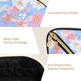 thumbnail image 5 of FORMRS Makeup Bag Travel Cosmetic Organizer for Women Fold Flat Zipper Pouch with Handle, Pink Daisy, 5 of 8