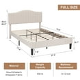 thumbnail image 4 of VECELO Full Size Bed Frame with Upholstered Flannel Fabric Adjustable Headboard, Strong Wood Slats Supports, No Box Spring Needed, Beige, 4 of 8