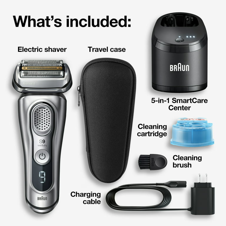 Braun Series 9 9370cc Wet Dry Mens Electric Shaver with Clean Station