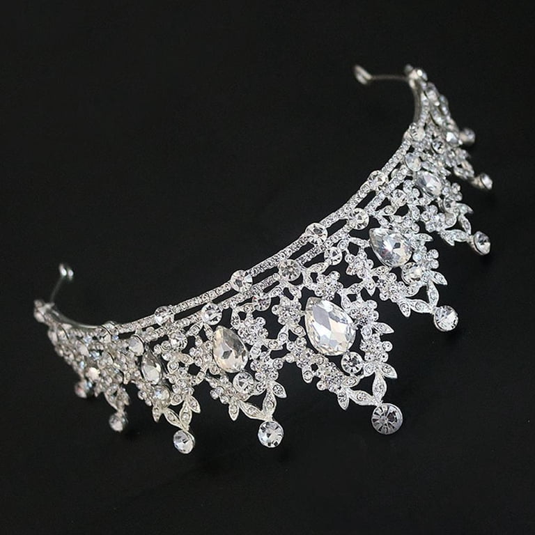 Elegant Silver Crystal Diadem  Hair Accessory Wedding Tiara, Hair Accessory, Crystal Diadem, Silver Color  main image 4