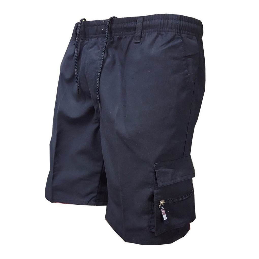 Mens Combat Cargo Shorts Half Pants Elasticated Waist Pockets Casual  Trousers UK  eBay