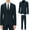 Navy, variant on Men's Suit Slim Fit 2 Piece Suits for Men, Two Button Blazer Jacket Pants Set with Tie for Wedding Business Dinner