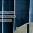 thumbnail image 3 of PHOENIGON Velvet Solid Color Metal Grommets Room Darkening Curtain Panels (Set of 2 ), 3 of 11