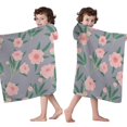 thumbnail image 4 of Pioneer Flower Floral Print Pattern Hooded Bath Towel，50"x30" for Ages 3 To 12 Kids, Quick Dry Lightweight Soft Microfiber Hood Beach Towel Cover Up for Kids, 4 of 7