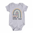 thumbnail image 2 of CUZIBR Boys Girls Baby Romper Outfits Short Sleeve Letter Prints Crewneck Bodysuits Clothes One Piece Summer Lightweight Breathable Soft Clothes Jumpsuit Comfy Dailywear,Grey-3,0-3 Months, 2 of 3