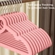 thumbnail image 4 of Percha de terciopelo antideslizante | Soporte de ropa sin costuras en forma de corazón | Acero inoxidable y plástico | Rosa | Para vestidos, camisetas sin mangas, camisas | 16.5"x8.7" | 1 paquete |, 4 of 7