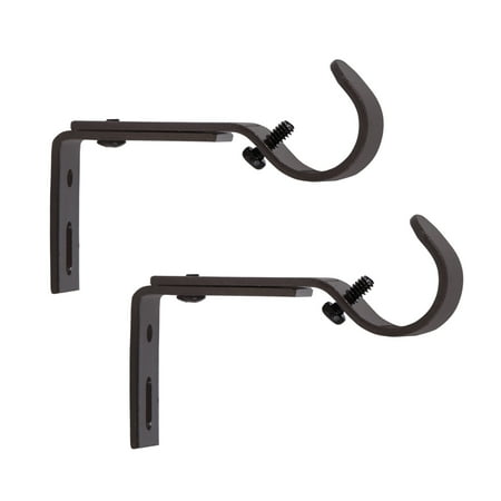 Better Homes & Gardens Adjustable Mounting Bracket for 5/8" Diameter Curtain Rods, Oil Rubbed Bronze Finish, Set of 2