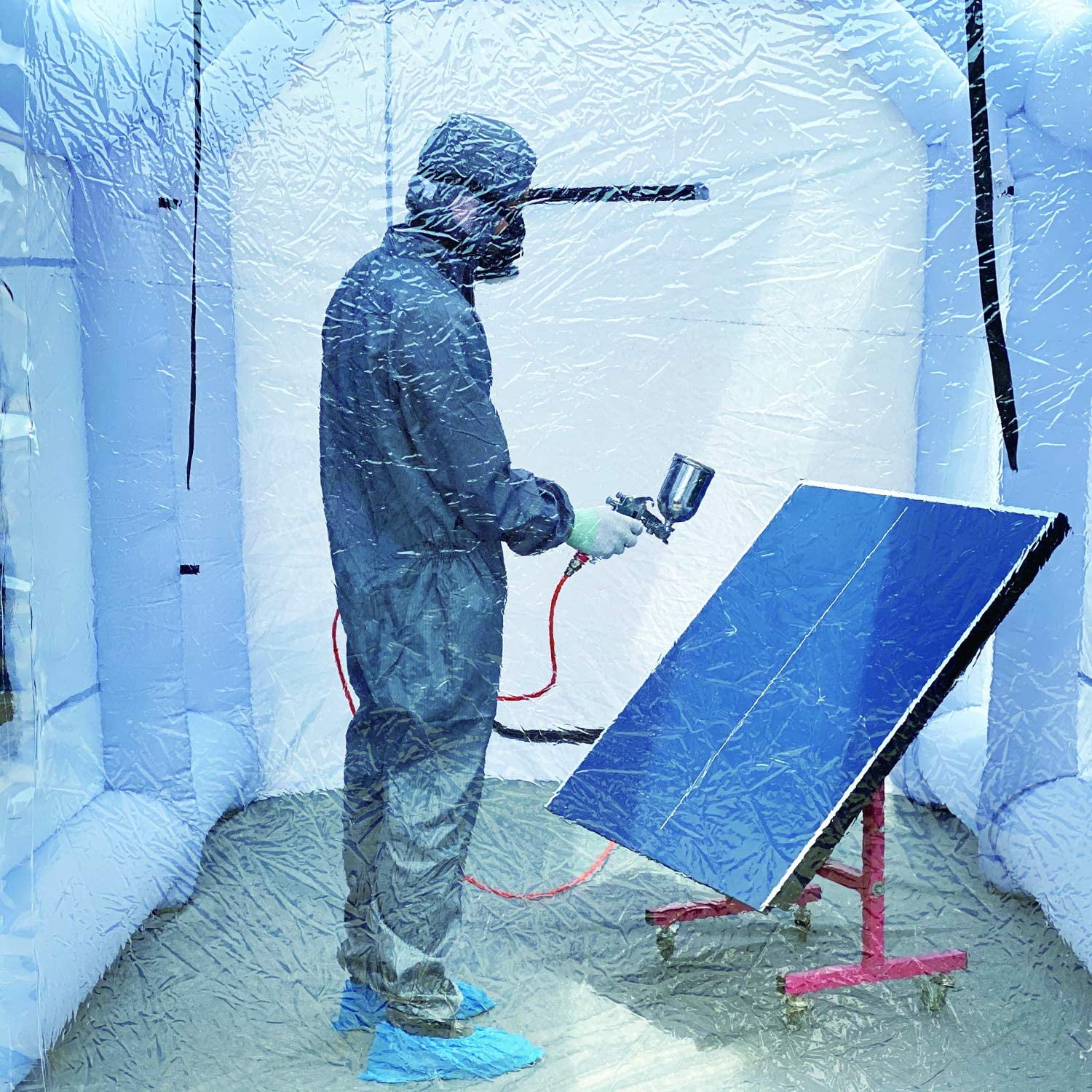 Sewinfla Inflatable Paint Booth 13x8.2x8.2Ft with Blowers Professional Inflatable Spray Booth