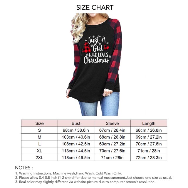 Jersey de Manga Larga con Estampado Navideño a Cuadros Jersey Informal con Cuello Redondo Jersey para Mujer Camisas ANGGREK Otros