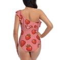 thumbnail image 5 of Goofa Red Strawberry Pattern Women's One Piece Swimsuits Tummy Control Bathing Suits Asymmetric One Shoulder Swimwear-X-Large, 5 of 6