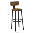 thumbnail image 3 of VASAGLE Industrial 28.8" Height Bar Stools with Back, Brown, Set of 2, 3 of 7