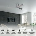 thumbnail image 2 of Matthews Fan Company IR3H-BN-BW-42 Irene 42" Brushed Nickel Hugger Ceiling Fan with 3 Barn Wood Blades, Remote and Wall Control, Indoor/Outdoor Damp Rated, 2 of 6