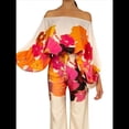 thumbnail image 1 of Conjunto de Dos Piezas Holgado de Otoño para Mujer, con Hombros Descubiertos, Estampado, Larga, Informal, para Salir, Pantalones Anchos Color Naranja L, 1 of 7