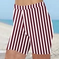 thumbnail image 2 of Lenpel Biker Shorts for Women Soft Striped High Waisted Stretch Workout Yoga Shorts Athletic Running Shorts, 2 of 5