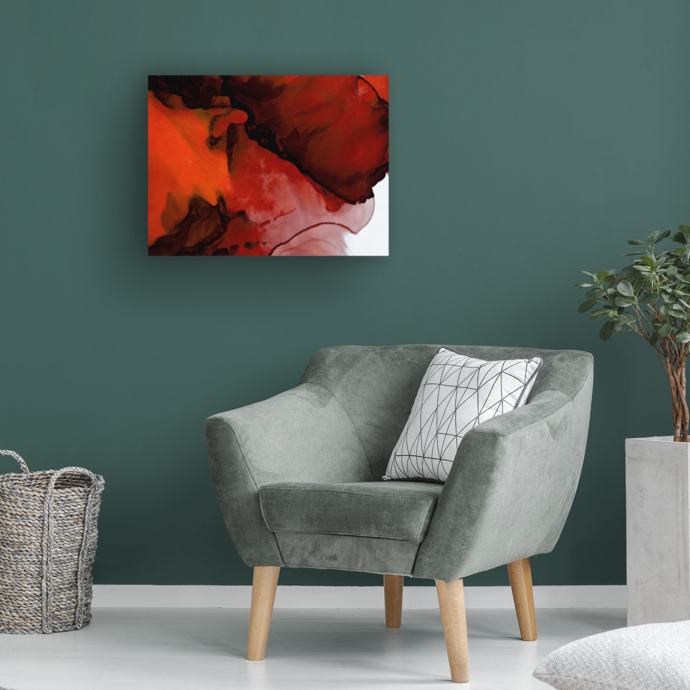 Canvas Wall Art - Tom Quartermaine 'Deep Red Alcohol Ink Abstract' Wall Art for Living Room, Bedroom, or Office Décor by Trademark Fine Art - 19 x 14 Inches