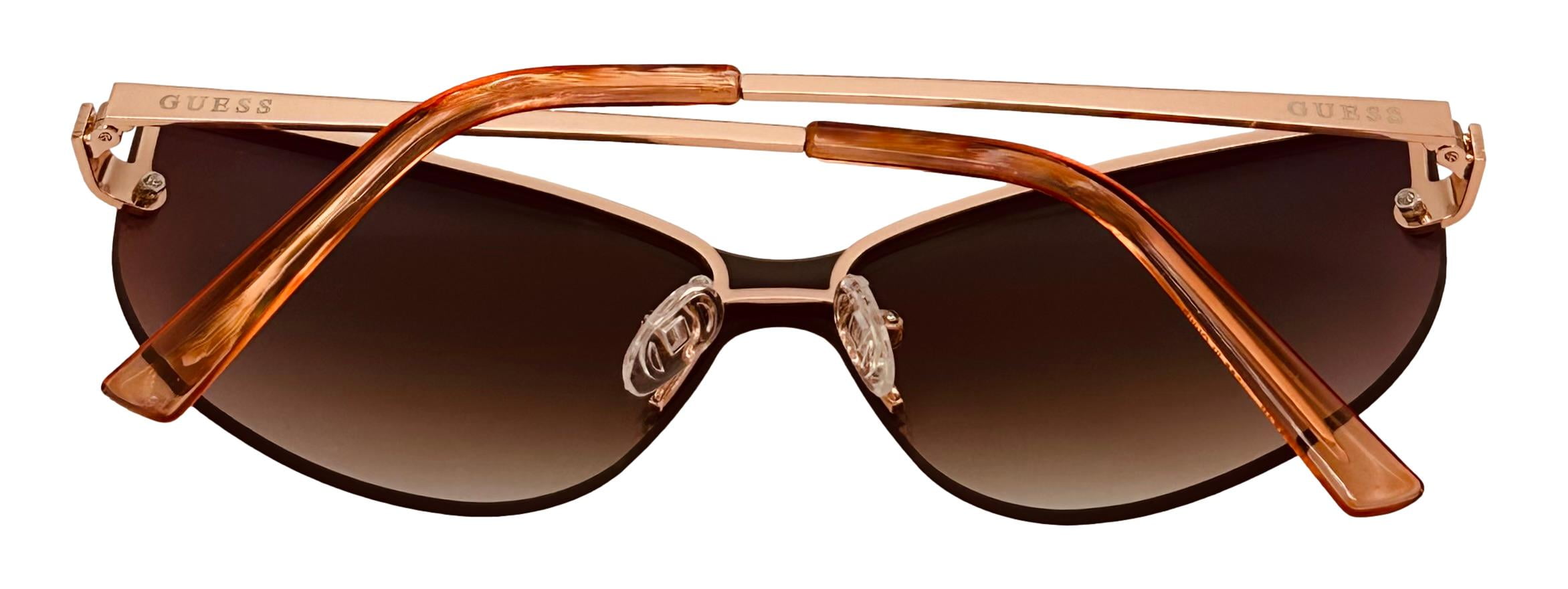 Guess Sunglass Mens Rose Gold Metal Shield, Gradient Lens GO00007. 28T