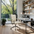thumbnail image 6 of Auction Office Chair Beige Office Chair, Modern Style, Plush and durable faux leather fabric, Plywood, Indoor Office, 6 of 12