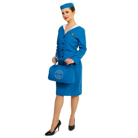 Retro Glam Airline Stewardess Adult Costume