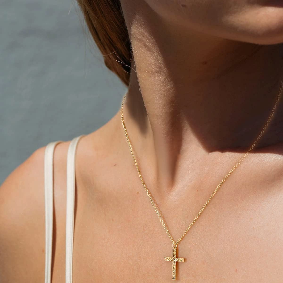 Cross Pendant Choker Necklaces Simple 