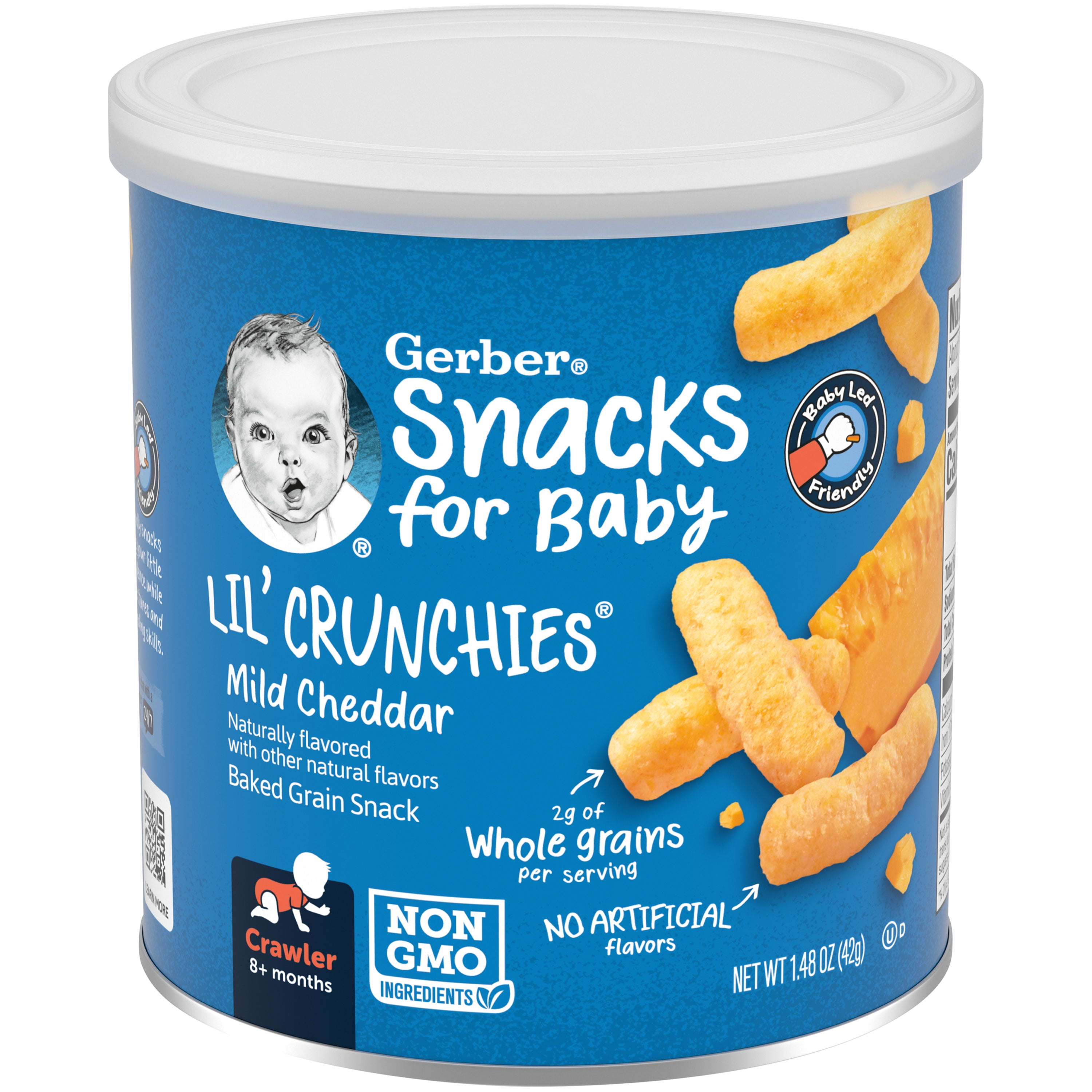 Gerber Lil' Crunchies Baked Corn Snack, Mild Cheddar, 1.48 oz