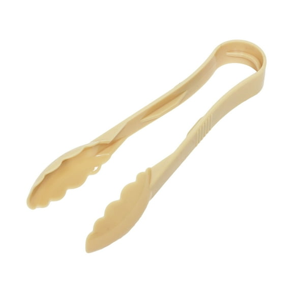 Excellante 9" scallop grip tong, polycarbonate, beige color, comes in each