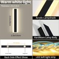 thumbnail image 4 of 2 Pack Modern Outdoor Wall Light 15.7inch Long Wall Sconces with 3000K Warm White Light Waterproof Minimalist Wall Lamp Exterior Wall Light Fixture for House Porch Patio Garden, 4 of 7